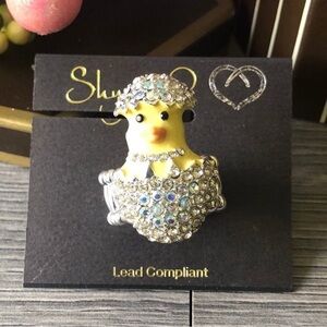 Bedazzled Easter Chick Stretchable Ring